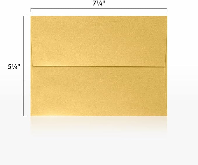 LUXPaper A7 Invitation Envelopes | Peel & Press | 5 1/4" x 7 1/4" | Gold - Image 3