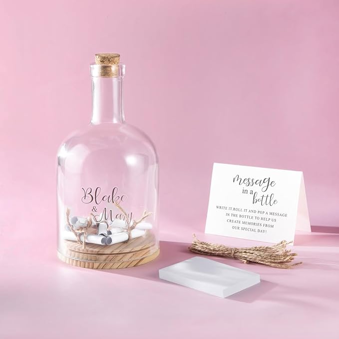 callie Personalized Message in a Bottle Wedding, Custom Couple Names Text on - Image 2