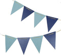 Dark Blue Light Blue Vintage Double Sided Triangle Flag Bunting Pennant Banner by CC+wonderland+zone