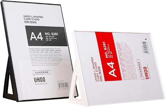 ABS Plastic Sign Holder，Menu Displays L Shape Sign Stand Vertical/Horizontal Use - Image 2