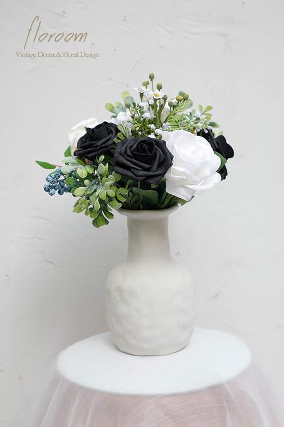 Floroom Artificial Flowers 25pcs Real Looking Black Foam Fake Roses - Image 5