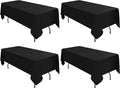 4 Pack Black Tablecloths for 6ft Rectangle Tables 60 x 102 Inch by REWOMC