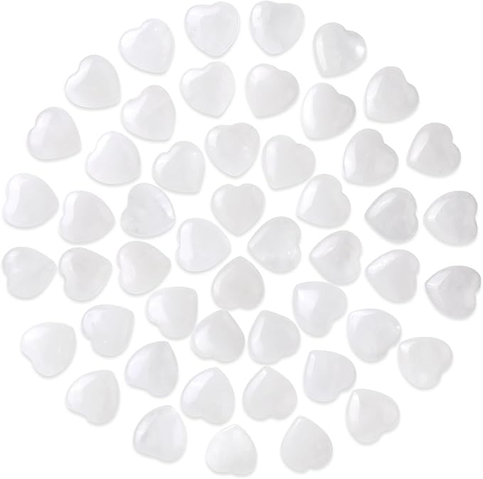 Gerrii 50 Pcs Heart Healing Stone Bulk Quartz Heart Inspirational Stones Gift by Gerrii