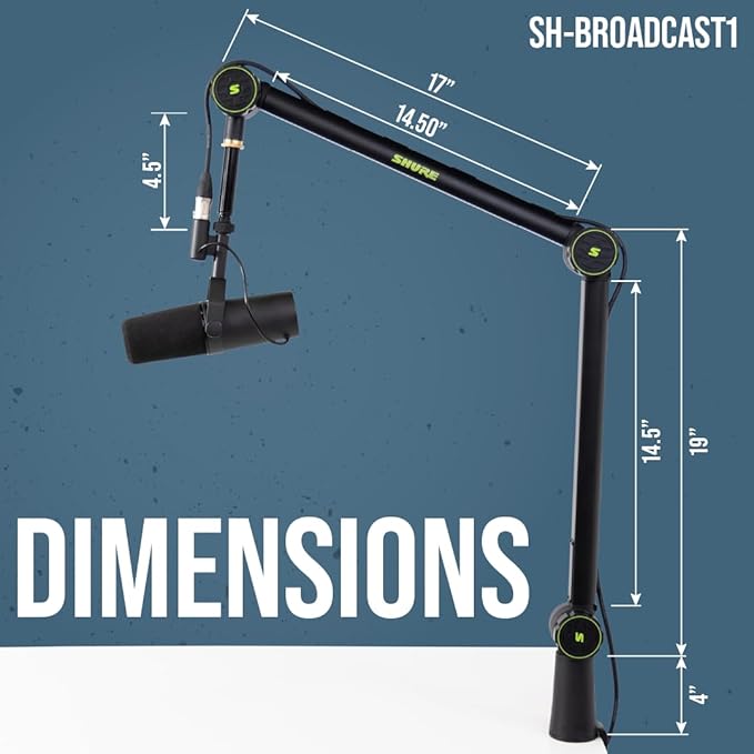 Shure by Gator Deluxe Articulating Desktop Podcasting Mic Boom Arm - Image 7