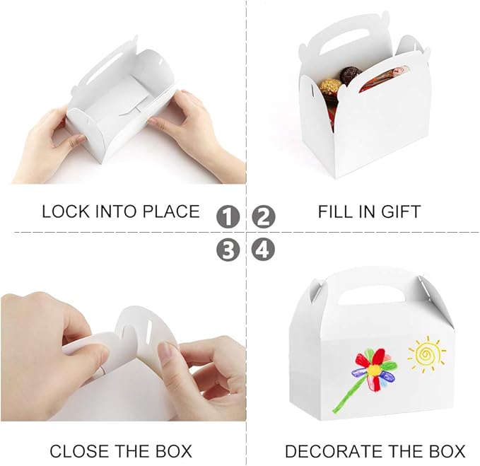 ValBox Treat Boxes 30 Pack White Paper Gable Gift Boxes - Image 4