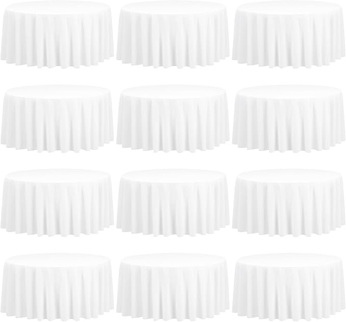 12 Pack 108 Inch Round Tablecloth, Stain and Wrinkle Washable TableCover by fani