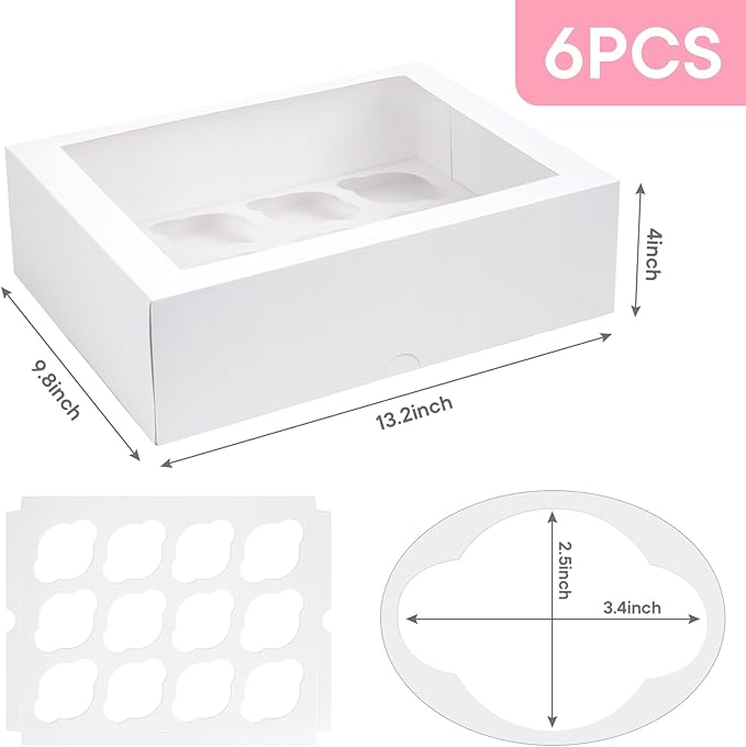 VGOODALL 12 Count Cupcake Boxes - Image 3