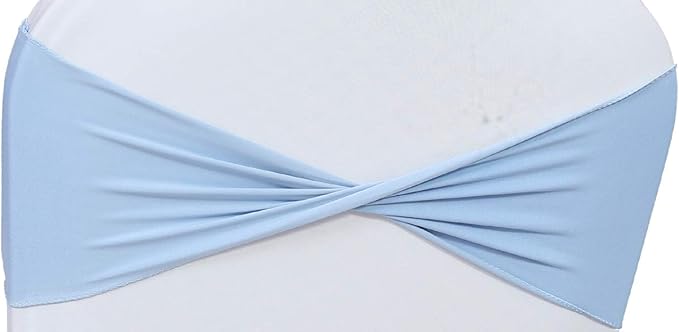 VDS Pack of 100 PCS | Baby Blue | Spandex Chair Sashes Bows Without Buckle | - Image 3