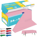 Pink Plastic Table Cover Roll - 54IN x 300FT by Niuara