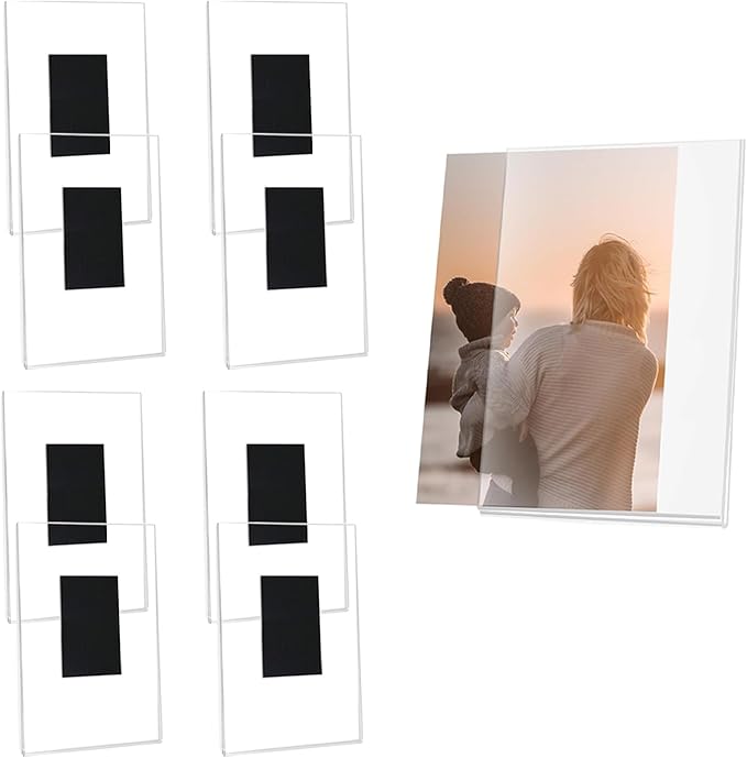 8 Pcs Magnetic Picture Frames for Refrigerator 2.36 x 3.54 Inch, Acrylic by Unknown