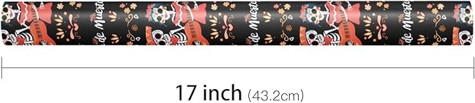 LeZakaa Day of the Dead Wrapping Paper Roll, Día de Muertos Skeleton Couple - Image 7