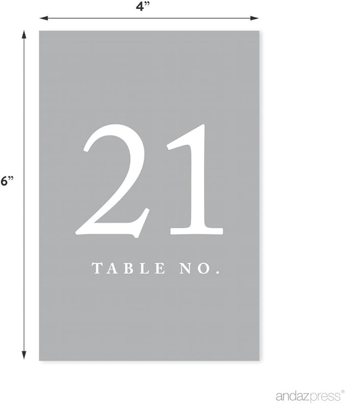 Andaz Press Gray Table Numbers 21-40, 4x6-Inches - Image 2