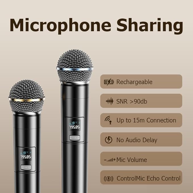 Retro Karaoke Machine for Adults Kids, Portable Bluetooth Speaker - Image 2