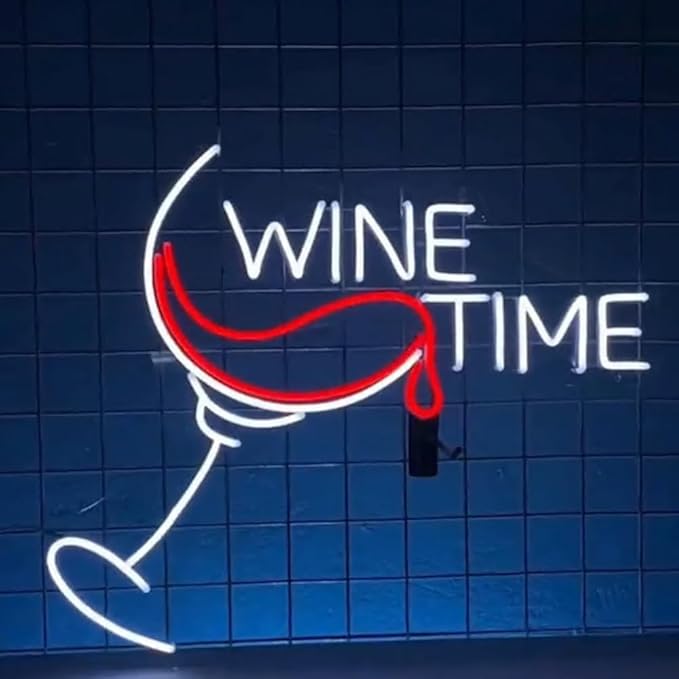 Wine Time Neon Sign Wall Art, Custom Wine Glass Led Sign, Wine Bar Room Neon - Image 3
