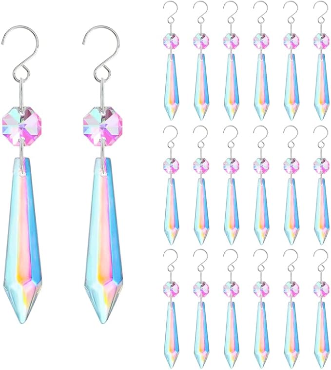 20PCS Chandelier Icicle Crystal Prisms Suncatcher, 55mm Chandelier Crystals - Image 9