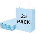 BAG BOX 25 Pack Small 5.9x3.1x8.25 Inch Blue Kraft Paper Gift Bags by BAGBOX