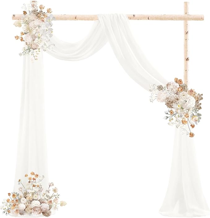 Ivory Wedding Arch Draping Fabric 4 Panels 29" x 20 FT White Drapes - Image 2