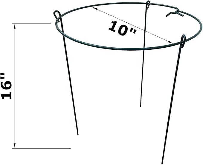 10" Wide x 16" High Peony Cage Rings Garden Plant Support Brace, Strong Large - Image 2