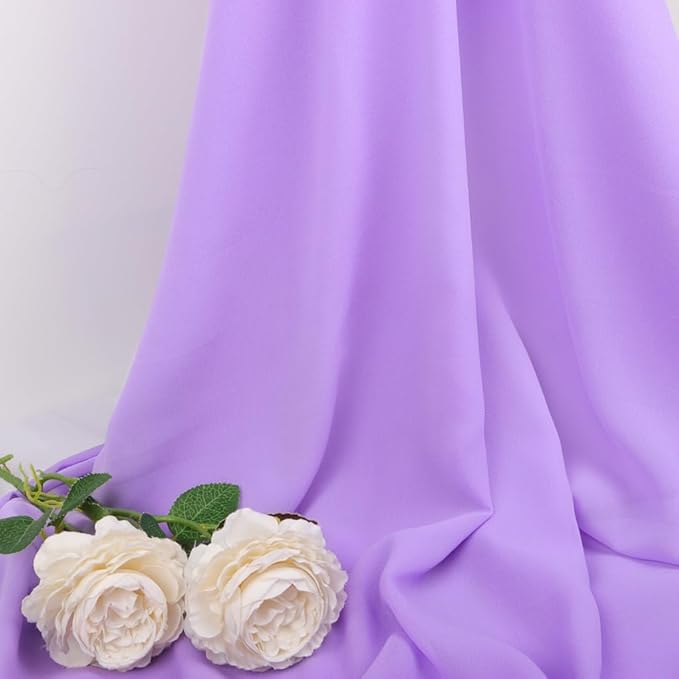 DUOBAO Lavender 5x20ft Chiffon Drapes | Elegant Sheer Wedding Backdrop Curtains - Image 2