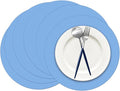 50 Pieces Baby Blue Paper Place Mats Round Disposable Table Mats Blue Paper by Datyiiha