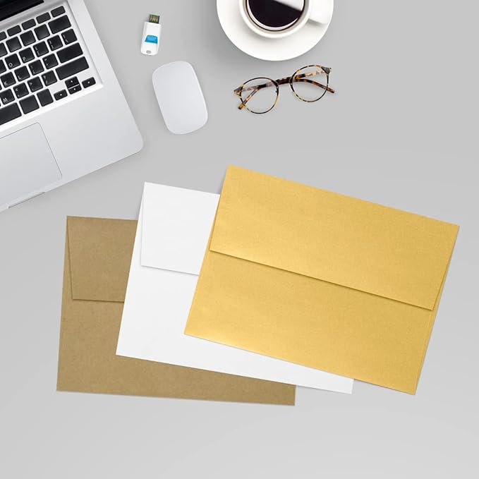 LUXPaper A7 Invitation Envelopes | Peel & Press | 5 1/4" x 7 1/4" | Gold - Image 9
