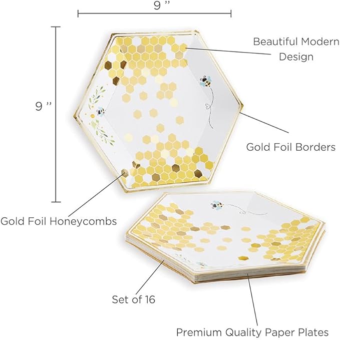 Kate Aspen Sweet as Can Bee 62 Piece Party Tableware Set - Image 6