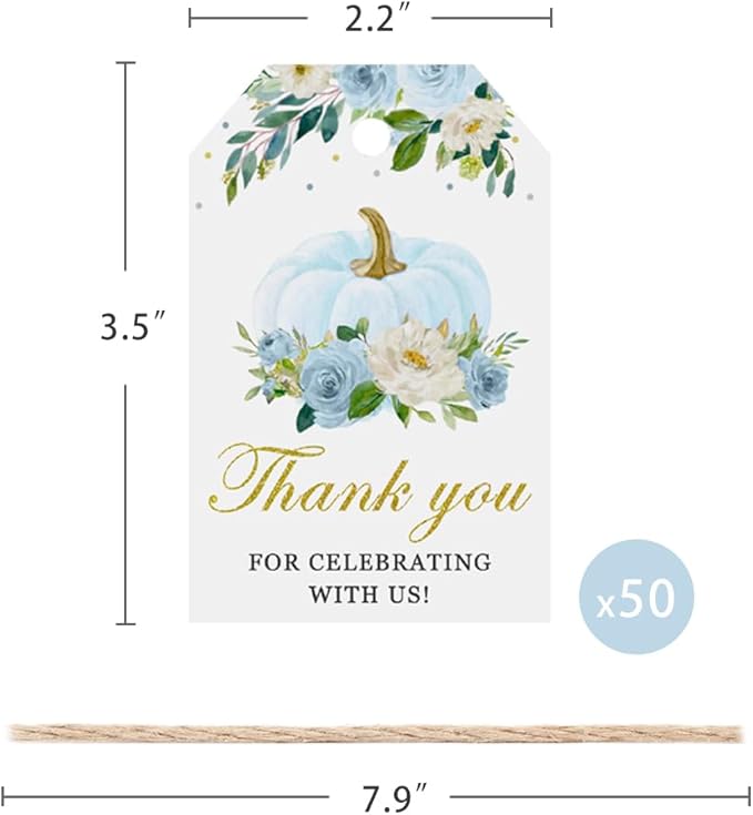 50 Pcs Pumpkin Gift Tags, Fall Theme Gift Tags - Image 4