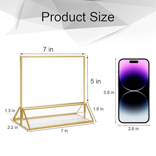 NIUBEE 6Pack 7 x 5 Horizontal Clear Acrylic Sign Holder - Image 2