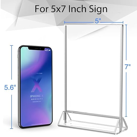 NIUBEE 6Pack 5x7 Clear Acrylic Sign Holder - Image 2