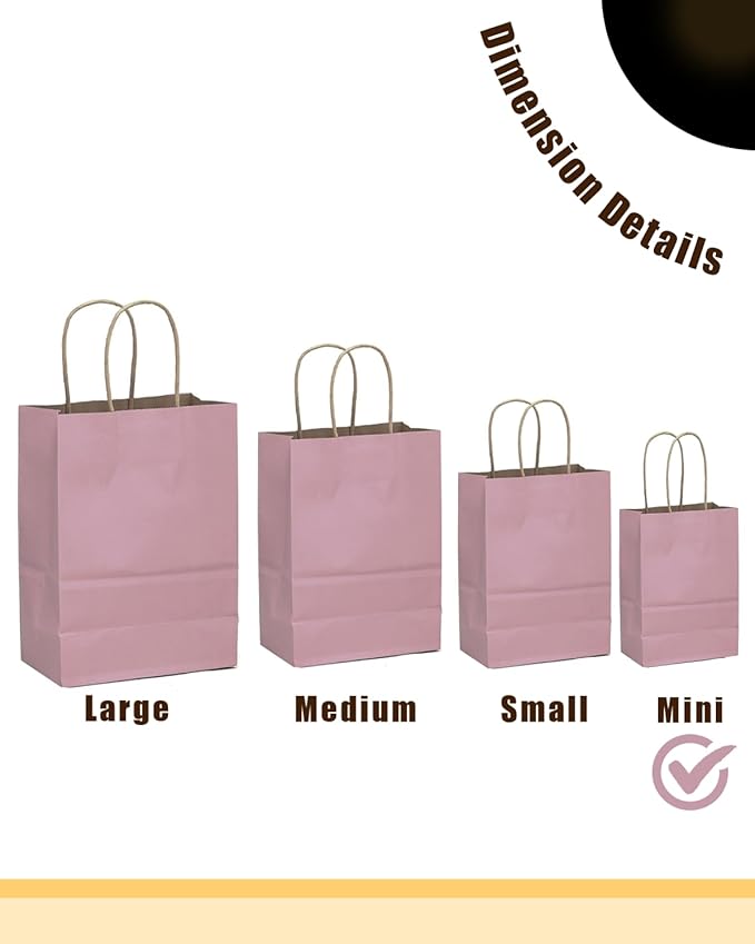 qiqee 24 Pcs Pink Purple Mini Paper Gift Bags - Image 2