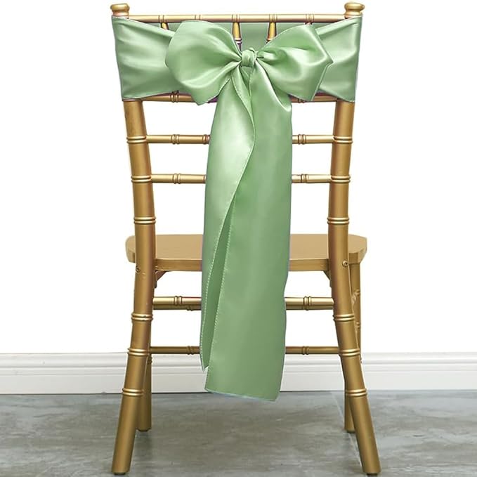 50 Pack Satin Sage Green Chair Sashes - Image 8