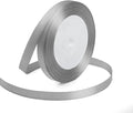 KMER LIFE 3/8 Inches x 25 Yards Silvery Satin Ribbon Solid Fabric Ribbons by KMERLIFE
