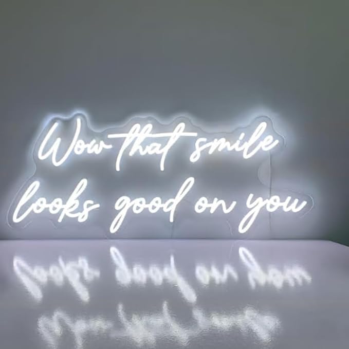 Wow That Smile Looks Good On You Neon Sign, Dental Office Wall Neon Light - Image 3