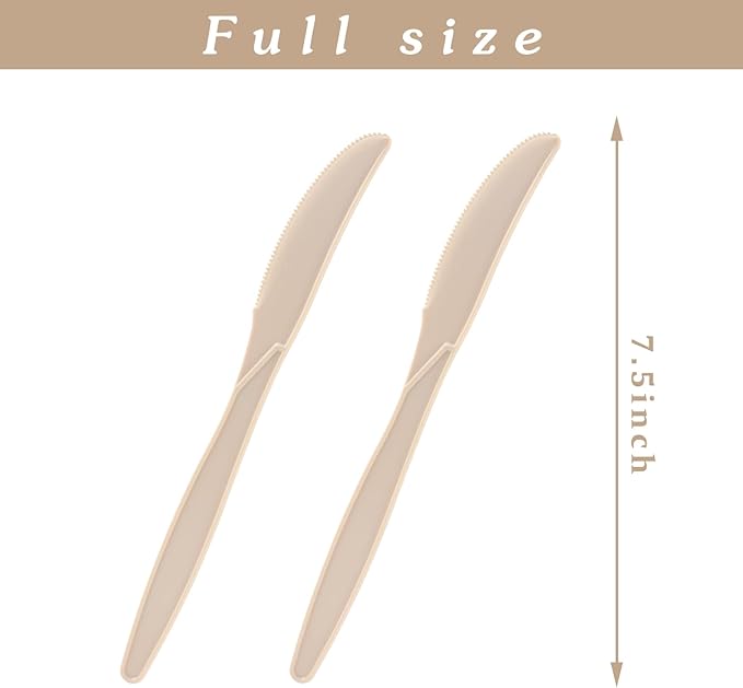 100% Compostable Knives 50 Count, Disposable Knives No Plastic Knives Heavy - Image 2