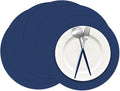 50 Pieces Navy Blue Paper Place Mats Blue Round Disposable Table Mats by Datyiiha