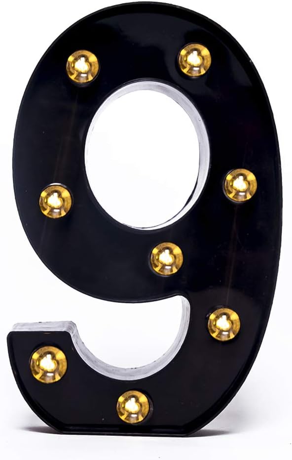 Foaky Black LED Marquee Number Lights Sign Light Up Marquee Number Lights Sign by Foaky