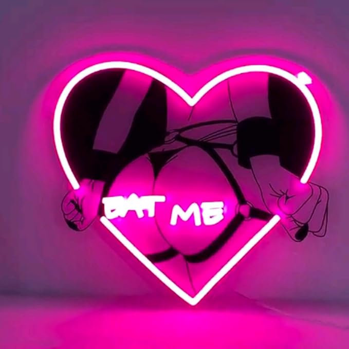 Anime Girl Eat Me Neon Sign, Girl Bedroom Wall Neon Light, Led Neon Signs - Image 3