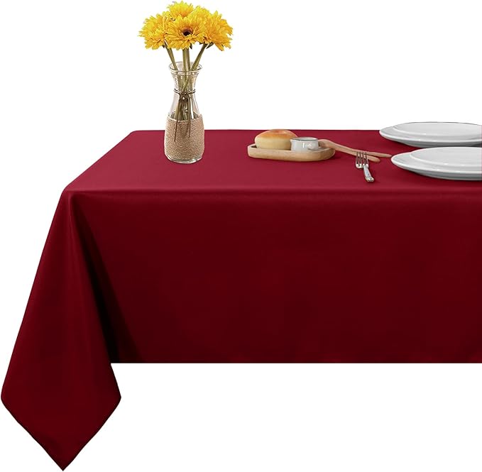 Fitable Rectangle Tablecloth Stain and Wrinkle Resistant Washable Polyester by Fitable