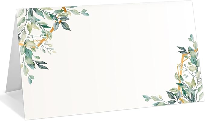 25 Pack Greenery Place Cards, Editable Name Cards by WwongxianB