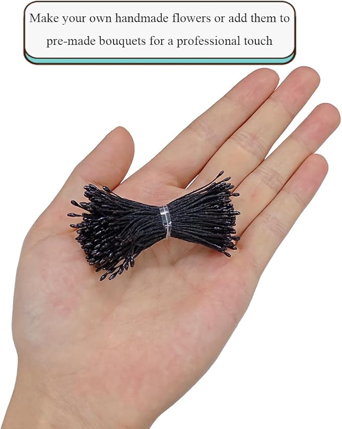 HAHIYO 1000Pcs 1mm Black Pearl Double Head Flower Pistil - Image 4