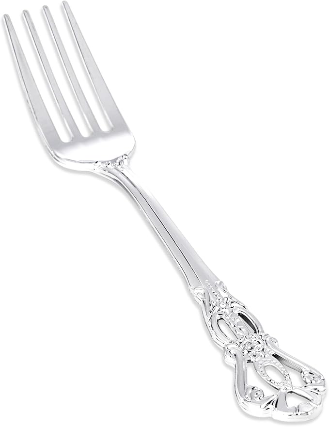 30PCS Silver Plastic Forks by Joyido