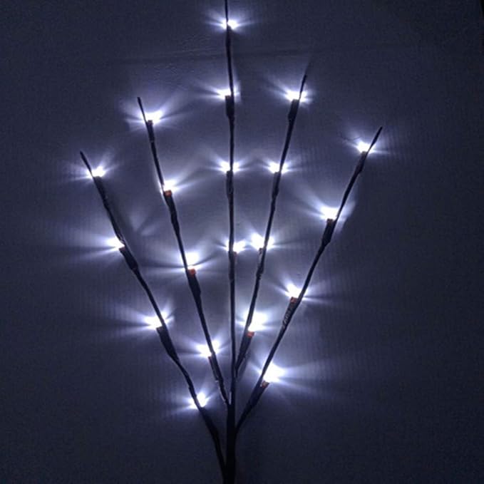 3 Pack Cool White Lighted Twig Branches 60 LED Lights Artificial Tree Willow - Image 3