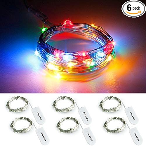 CYLAPEX 6 Pack Multicolor Fairy Lights String Battery Operated Fairy Lights by CYLAPEX