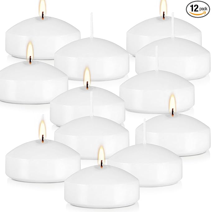 12 Floating Candles, Smoke-Free and odorless, Burning continuously by CAKETYCG