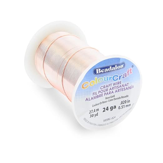 Beadalon ColourCraft Wire, 24 Gauge, Rose Gold Color Silver Plated, 30 yd Spool - Image 3