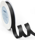 Solid Color Double Faced Black Satin Ribbon 5/8" X 50 Yards Ribbons Use by KMERLIFE