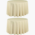 LTC LINENS 2 Pack 108 Inch Round Tablecloth Beige by LTCLINENS