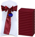 MDS Pack of 125 PCS Satin Chair Sashes Charmeuse Sateen Dining Chair Bows by MDS