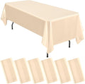 6 Packs Satin Tablecloth 57 x 108 Inch Champagne Rectangular Table Cloth Silk by Lumaycens