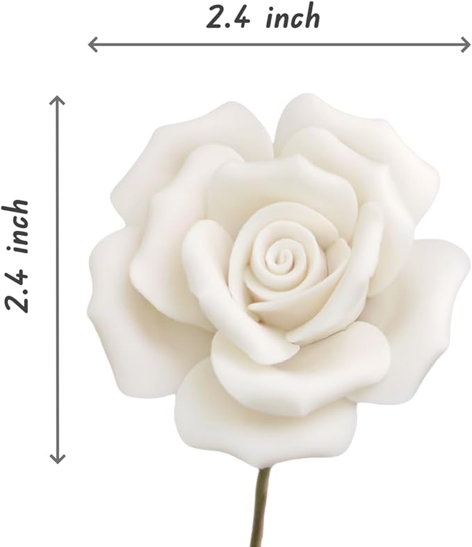 6 pcs Handmade Ceramic Roses, Featuring Vibrant Colors and Intricate Petal - Image 5